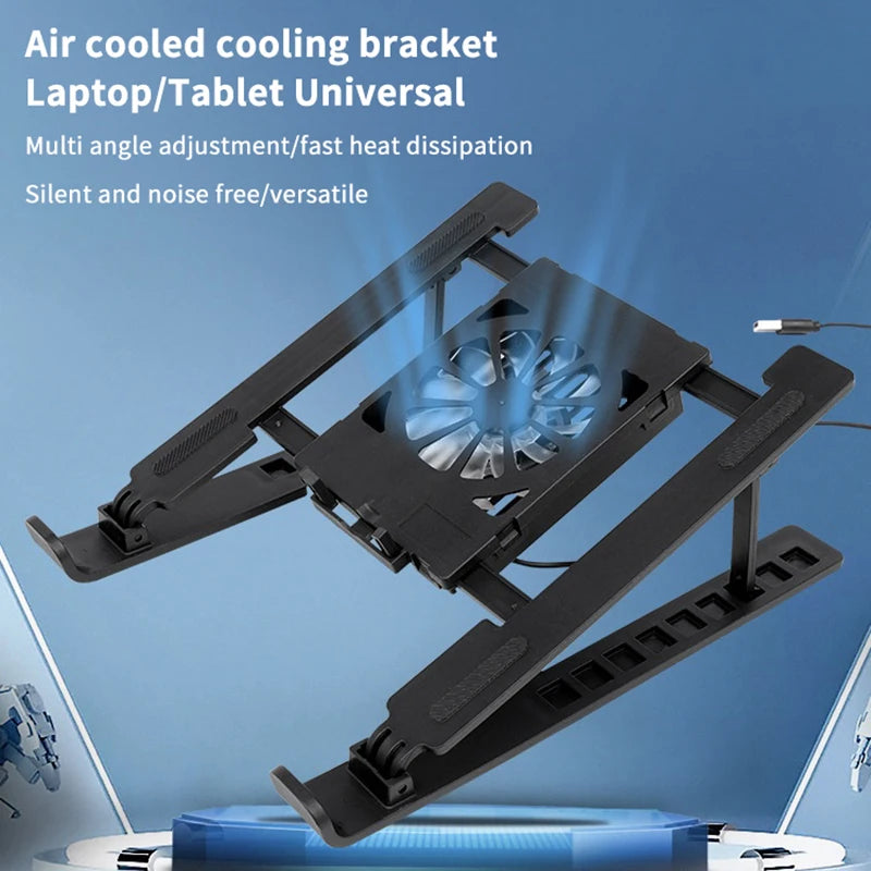 Foldable Laptop Cooling Pad Stand with Fan – Portable & Adjustable