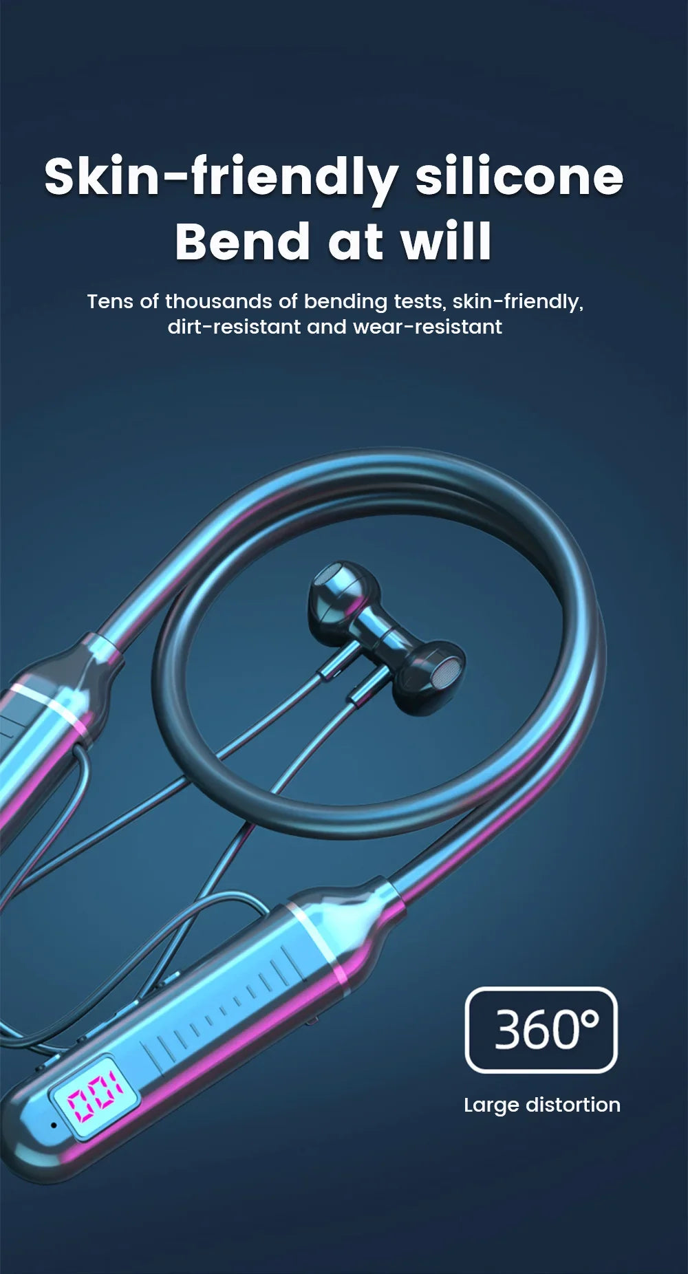 Pro-Sport Wireless LED Neckband Headphones