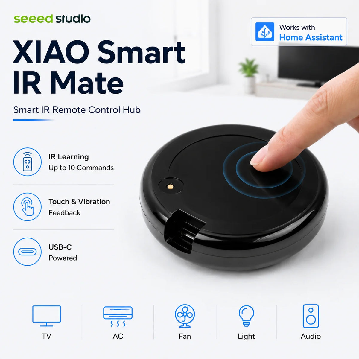 Seeed Studio XIAO Smart IR Blaster Hub for Home Assistant
