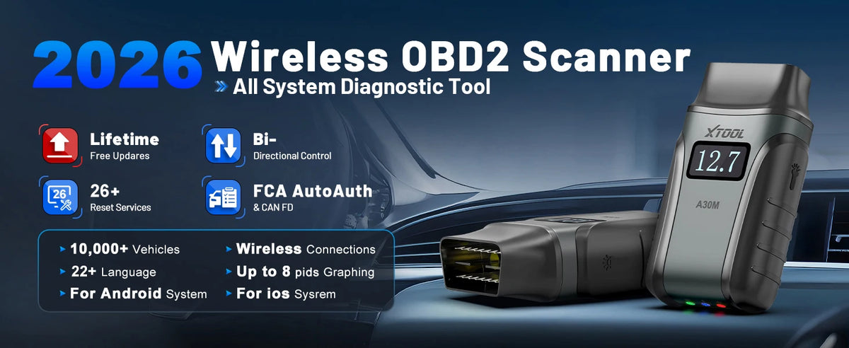 XTOOL Anyscan A30M Wireless OBD2 Scanner – 26+ Resets & CANFD