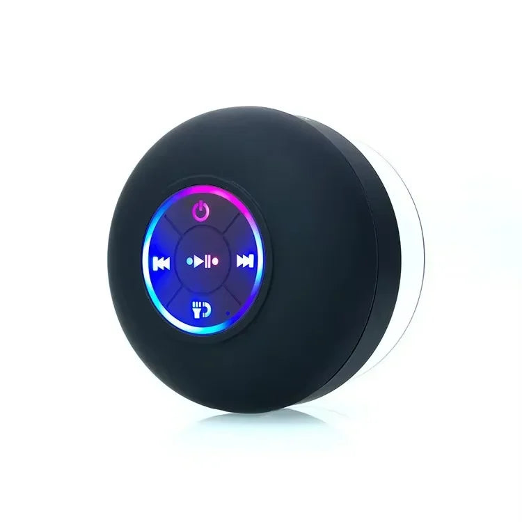 Portable Waterproof Bluetooth Speaker with LED Light & Suction Cup