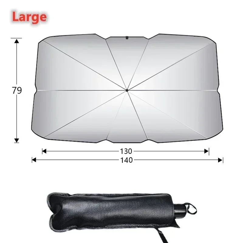 Retractable Car Windshield Sunshade – Foldable UV Protection