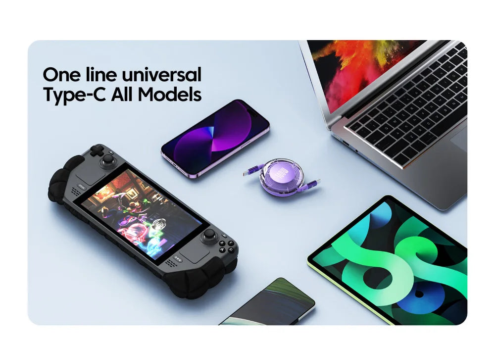 1 Meter 100W Retractable USB-C Fast Charging Cable