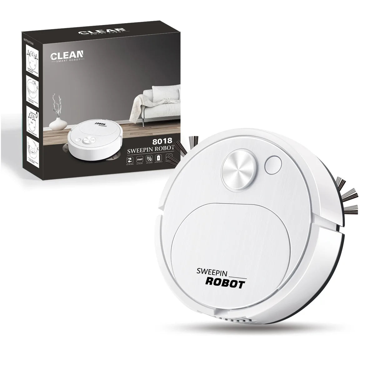 3-in-1 Smart Wireless Robot Vacuum Cleaner – 1800Pa Suction