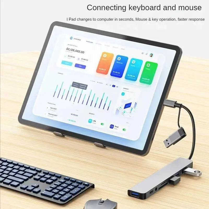 8-in-2 USB-C Hub & Docking Station with SD/TF Card Reader