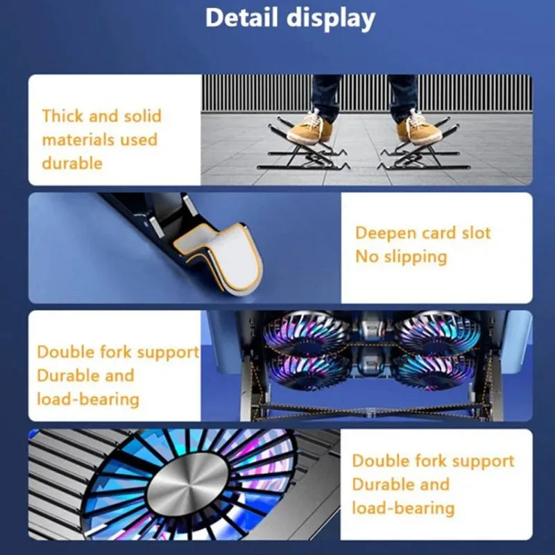 Foldable Laptop Cooling Pad with 4 Fans (13–17.3 Inch)