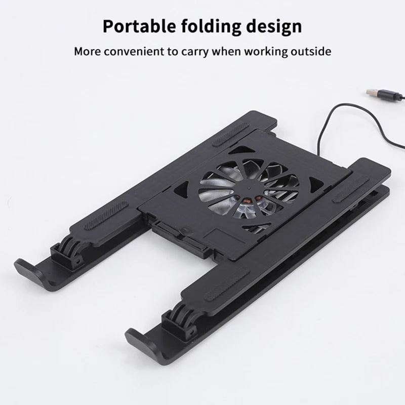 Foldable Laptop Cooling Pad Stand with Fan – Portable & Adjustable