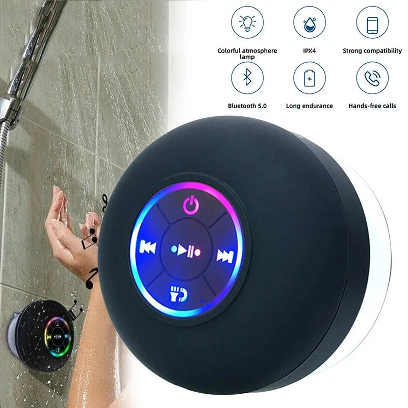Waterproof Suction Cup LED Shower Speaker