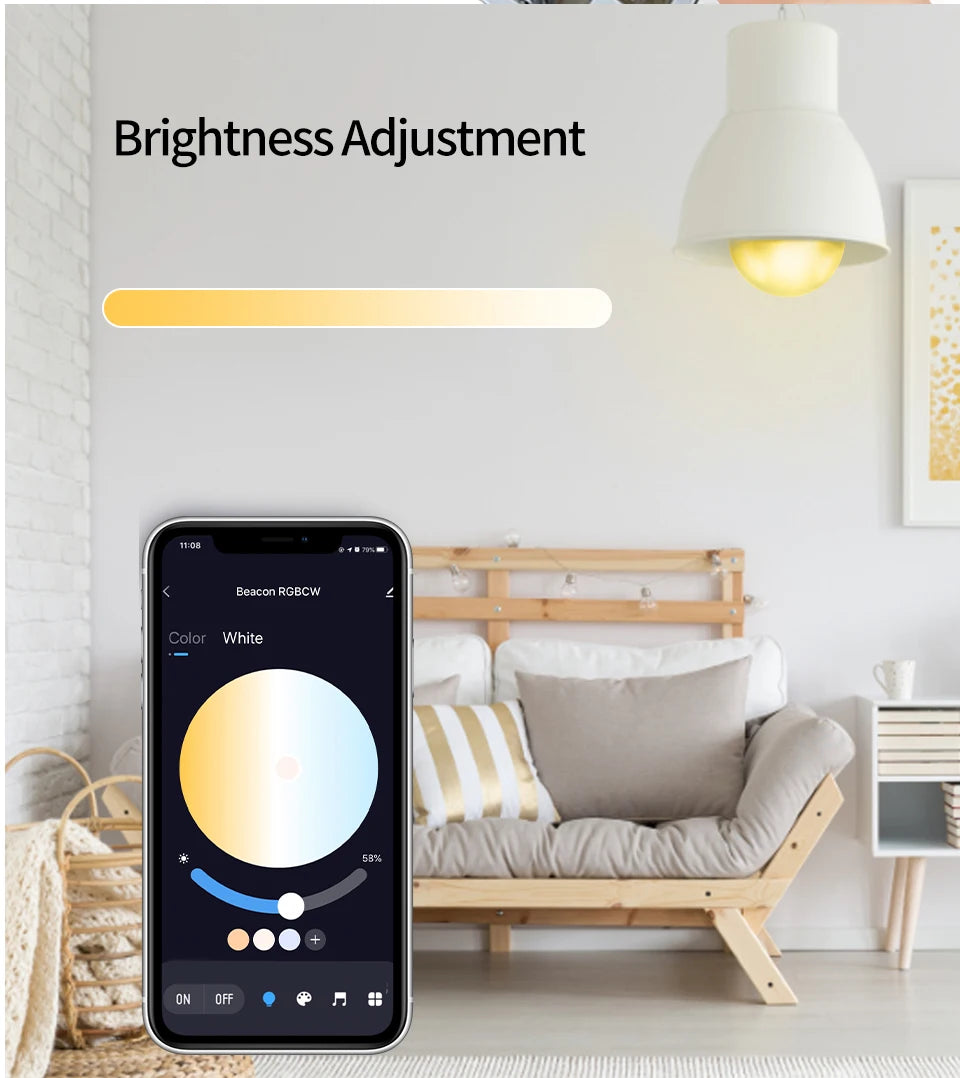 Tuya Smart E27 RGB LED Bulb – App Control & Dimmable