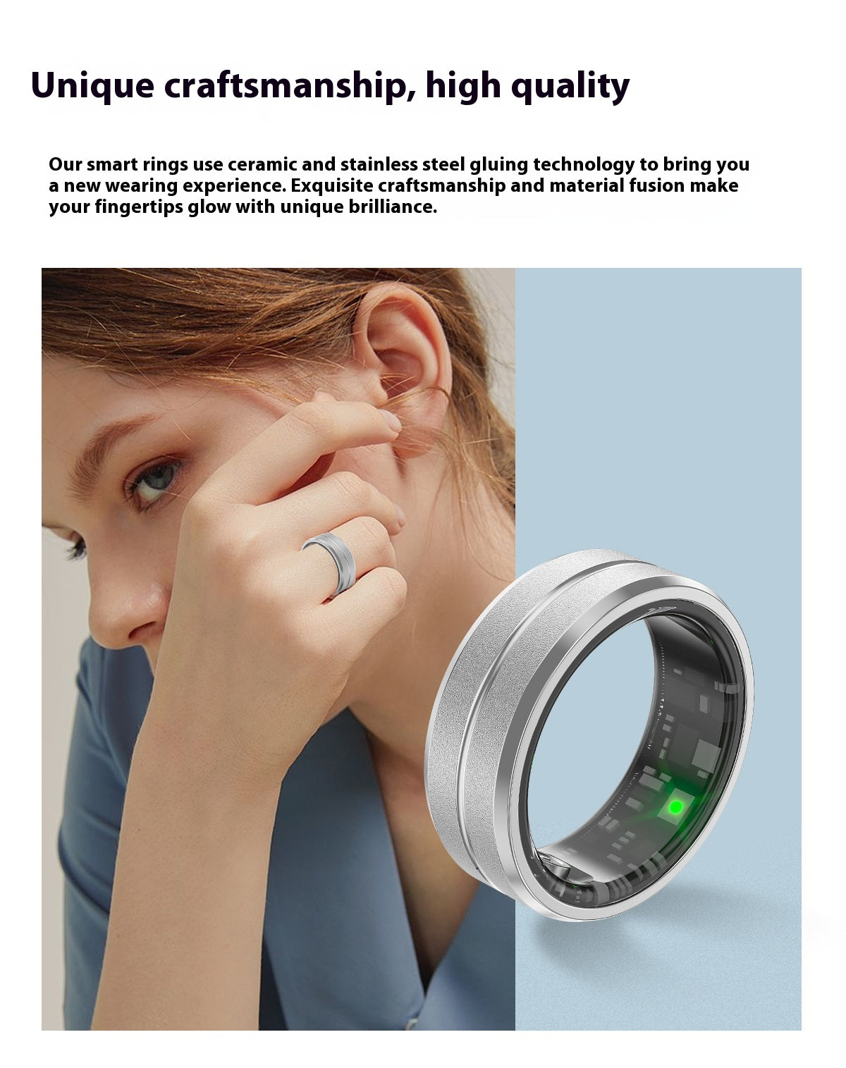 Smart Ring For Men & Women Heart Rate Blood Oxygen Monitoring Multi Sports Modes IP68 Waterproof Smart Rings