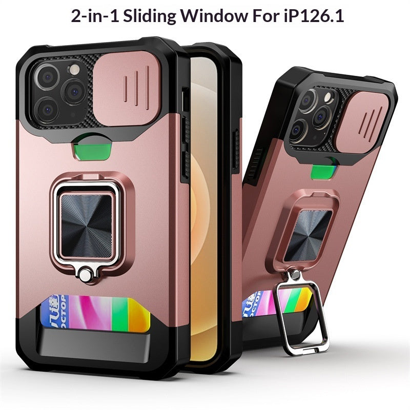 Suitable For 151617 Sliding-window Card-insert Phone Cases