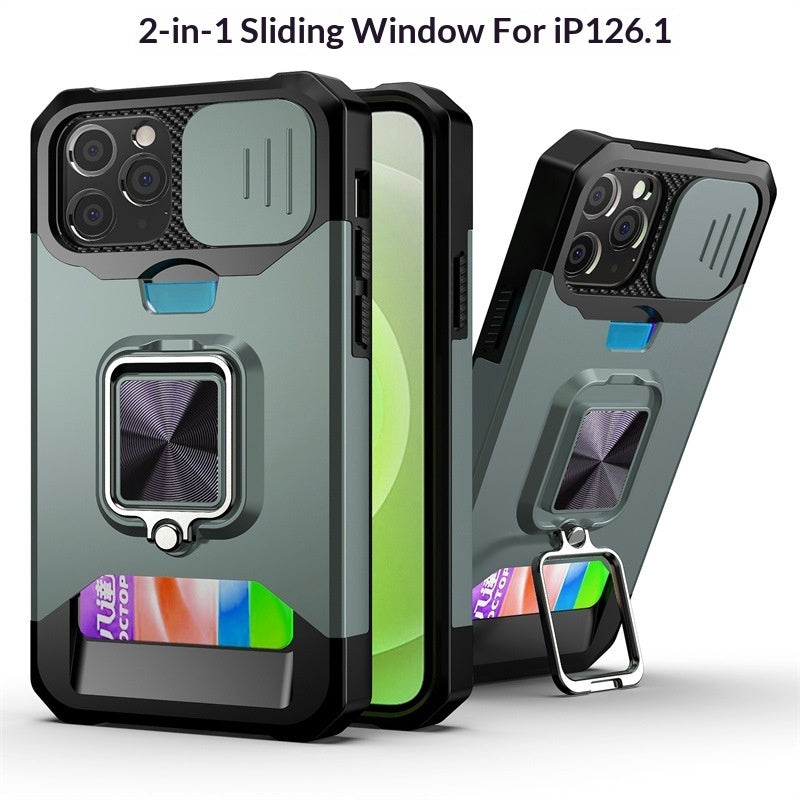 Suitable For 151617 Sliding-window Card-insert Phone Cases